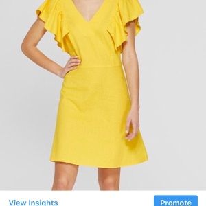 Yellow linen dress